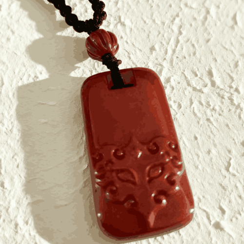 D112 Pendant Necklace: Cinnabar Auspicious Beast